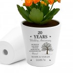 Personalised 20th Anniversary Gift Husband Wife Plant Pot