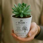 Personalised 20th Anniversary Gift Husband Wife Plant Pot