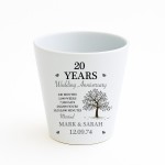 Personalised 20th Anniversary Gift Husband Wife Plant Pot