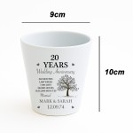 Personalised 20th Anniversary Gift Husband Wife Plant Pot