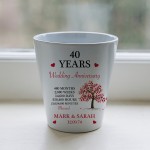 Personalised 40th Anniversary Gift Husband Wife Ruby Wedding