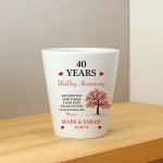 Personalised 40th Anniversary Gift Husband Wife Ruby Wedding