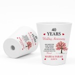 Personalised 40th Anniversary Gift Husband Wife Ruby Wedding