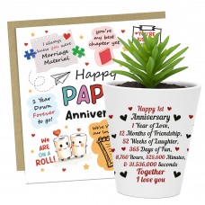 1st Anniversary Gift Set Plant Pot Card First Anniversary