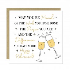 Retirement Card 145x145mm With Kraft Envelope Happy Retiremen