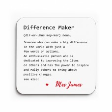 Teacher Gift Personalised Coaster For Teacher Difference Maker
