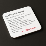 Teacher Gift Personalised Coaster For Teacher Difference Maker Teacher Gift Personalised Coaster For Teacher Difference Maker