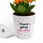 Thank You Gift For Teacher Personalised Floral Plant Pot