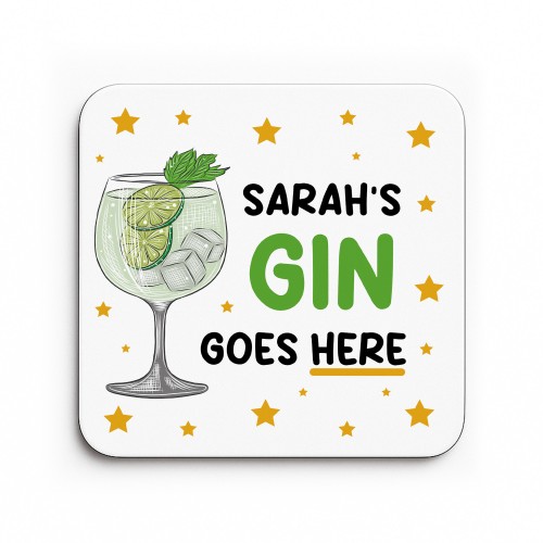 Personalised Gin Gift Any Names Gin Goes Here Coaster Funny Gift Personalised Gin Gift Any Names Gin Goes Here Coaster Funny Gift
