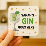 Personalised Gin Gift Any Names Gin Goes Here Coaster Funny Gift Personalised Gin Gift Any Names Gin Goes Here Coaster Funny Gift