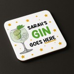 Personalised Gin Gift Any Names Gin Goes Here Coaster Funny Gift Personalised Gin Gift Any Names Gin Goes Here Coaster Funny Gift