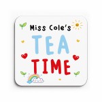 Personalised Gift For Teacher TEA TIME Coaster Thank You Gift Personalised Gift For Teacher TEA TIME Coaster Thank You Gift