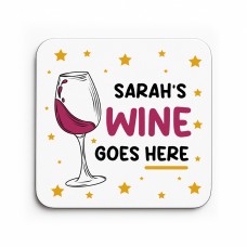 Personalised Wine Gift Any Names Wine Goes Here Coaster Funny