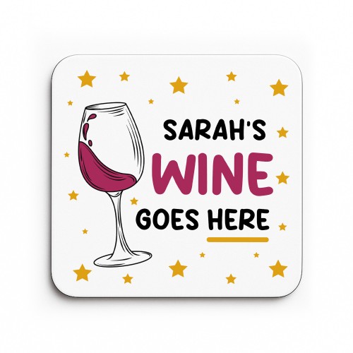 Personalised Wine Gift Any Names Wine Goes Here Coaster Funny
