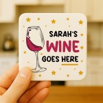 Personalised Wine Gift Any Names Wine Goes Here Coaster Funny