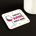 Personalised Wine Gift Any Names Wine Goes Here Coaster Funny