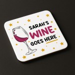 Personalised Wine Gift Any Names Wine Goes Here Coaster Funny