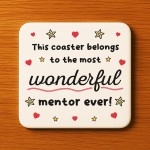 Mentor Coaster Thank You Gift For Mentor Appreciation Gift