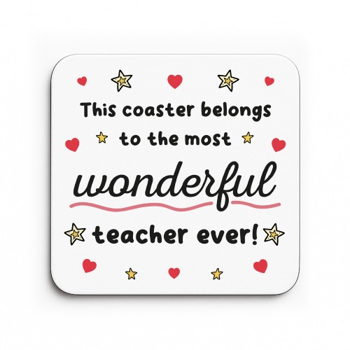 Teacher Coaster Thank You Gift For Teacher Appreciation Gift Teacher Coaster Thank You Gift For Teacher Appreciation Gift