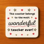 Teacher Coaster Thank You Gift For Teacher Appreciation Gift Teacher Coaster Thank You Gift For Teacher Appreciation Gift