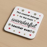 Teacher Coaster Thank You Gift For Teacher Appreciation Gift Teacher Coaster Thank You Gift For Teacher Appreciation Gift