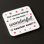 Teacher Coaster Thank You Gift For Teacher Appreciation Gift Teacher Coaster Thank You Gift For Teacher Appreciation Gift