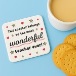 Teacher Coaster Thank You Gift For Teacher Appreciation Gift Teacher Coaster Thank You Gift For Teacher Appreciation Gift