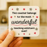 Teaching Assistant Coaster Thank You Gift For TA Teacher Teaching Assistant Coaster Thank You Gift For TA Teacher
