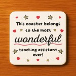 Teaching Assistant Coaster Thank You Gift For TA Teacher Teaching Assistant Coaster Thank You Gift For TA Teacher