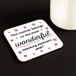 Teaching Assistant Coaster Thank You Gift For TA Teacher Teaching Assistant Coaster Thank You Gift For TA Teacher