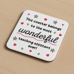 Teaching Assistant Coaster Thank You Gift For TA Teacher Teaching Assistant Coaster Thank You Gift For TA Teacher