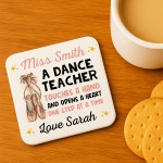 Dance Teacher Coaster Personalised Thank You Dance Teacher Gift  Dance Teacher Coaster Personalised Thank You Dance Teacher Gift