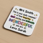 Personalised Gift For Teacher Friend Volunteer Mentor Coaster Personalised Gift For Teacher Friend Volunteer Mentor Coaster