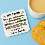 Personalised Gift For Teacher Friend Volunteer Mentor Coaster Personalised Gift For Teacher Friend Volunteer Mentor Coaster