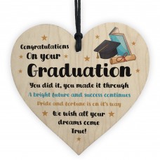 Graduation Congratulations Wooden Heart University Graduate Gift