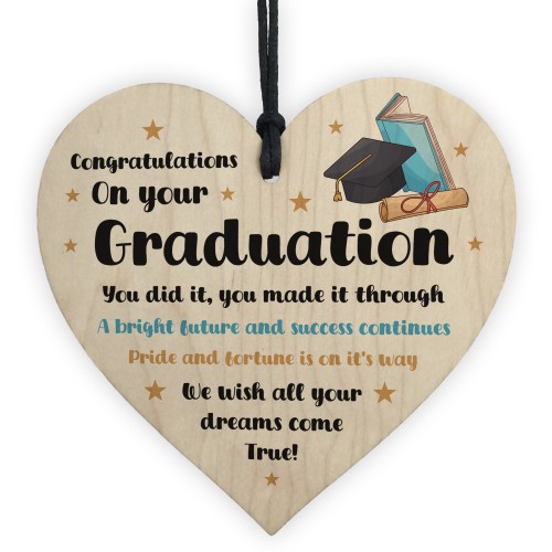 Graduation Congratulations Wooden Heart University Graduate Gift