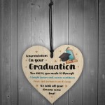 Graduation Congratulations Wooden Heart University Graduate Gift