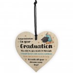 Graduation Congratulations Wooden Heart University Graduate Gift