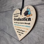 Graduation Congratulations Wooden Heart University Graduate Gift