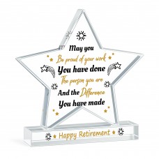 Happy Retirement Gifts for Women Men Unique Acrylic Star Plaque 
