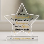 Happy Retirement Gifts for Women Men Unique Acrylic Star Plaque 