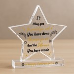 Happy Retirement Gifts for Women Men Unique Acrylic Star Plaque 