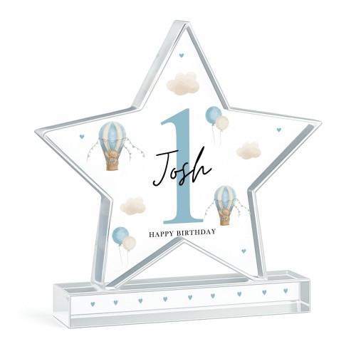 Personalised 1st Birthday Gift For Baby Boy Acrylic Star Plaque Personalised 1st Birthday Gift For Baby Boy Acrylic Star Plaque