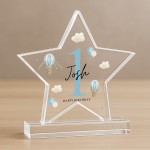 Personalised 1st Birthday Gift For Baby Boy Acrylic Star Plaque Personalised 1st Birthday Gift For Baby Boy Acrylic Star Plaque