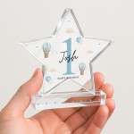 Personalised 1st Birthday Gift For Baby Boy Acrylic Star Plaque Personalised 1st Birthday Gift For Baby Boy Acrylic Star Plaque