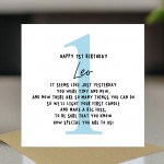 Personalised Happy 1st Birthday Card Son Grandson Nephew Godson 
