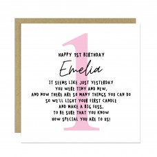 Personalised Happy 1st Birthday Card Daughter Granddaughter