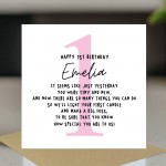 Personalised Happy 1st Birthday Card Daughter Granddaughter