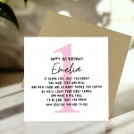 Personalised Happy 1st Birthday Card Daughter Granddaughter