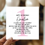 Personalised Happy 1st Birthday Card Daughter Granddaughter